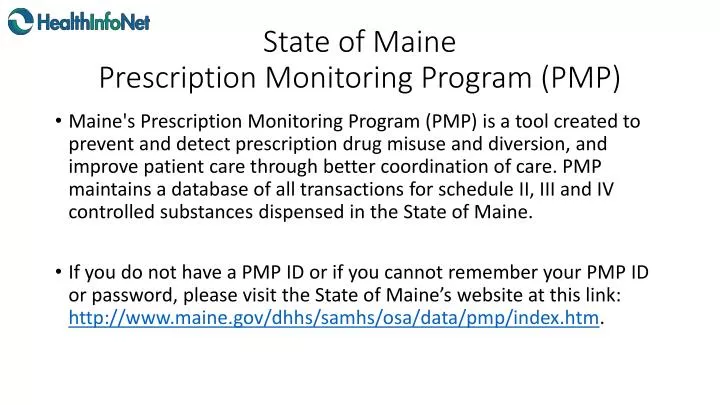 state of maine prescription monitoring program pmp