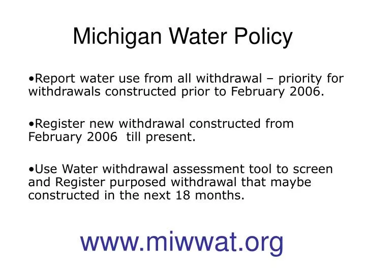 michigan water policy