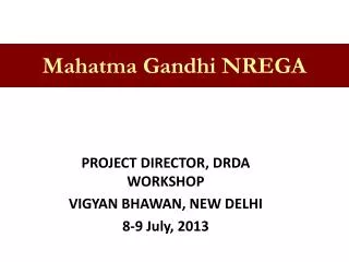 Mahatma Gandhi NREGA