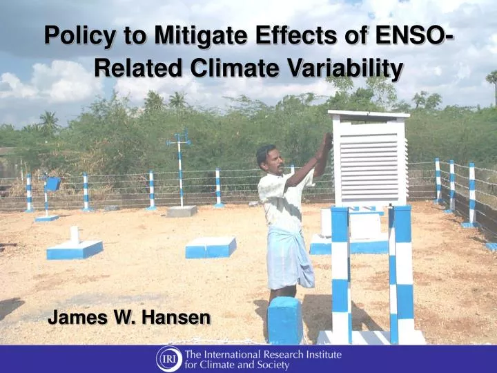 policy to mitigate effects of enso related climate variability