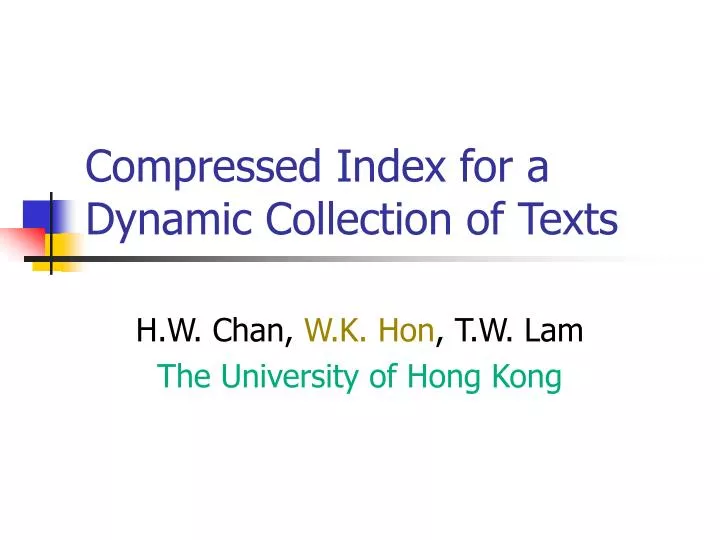 compressed index for a dynamic collection of texts