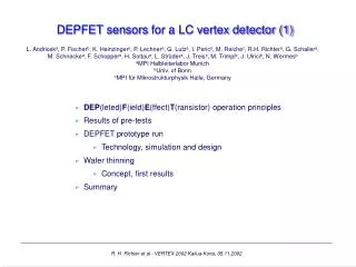 depfet sensors for a lc vertex detector 1