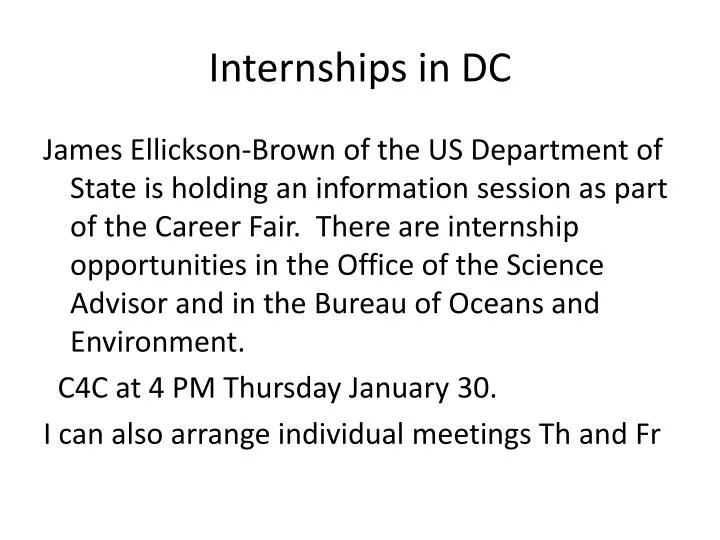 internships in dc