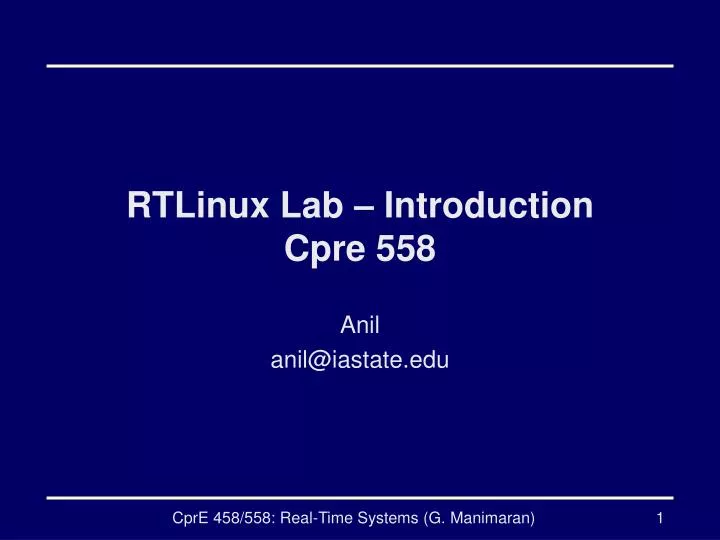 rtlinux lab introduction cpre 558
