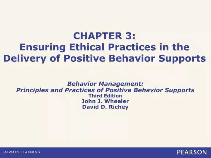 chapter 3 ensuring ethical practices in the delivery of positive behavior supports