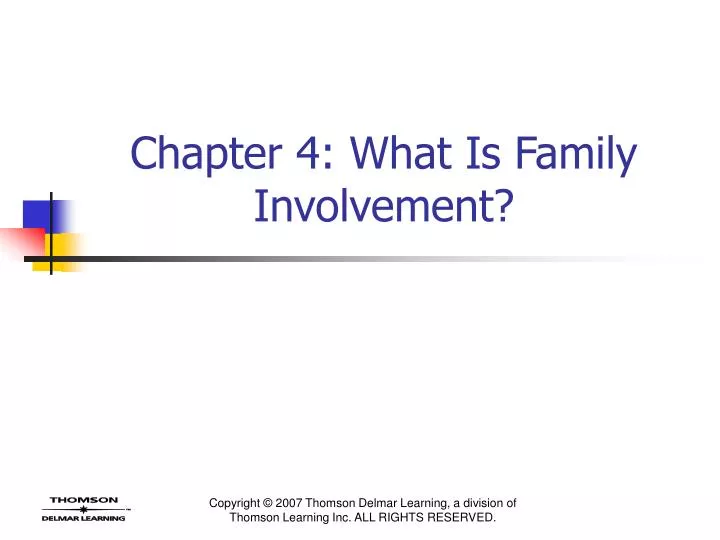 chapter 4 what is family involvement