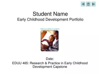 Student Name Early Childhood Development Portfolio