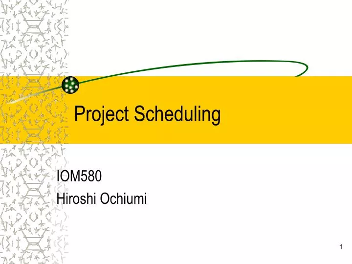 project scheduling