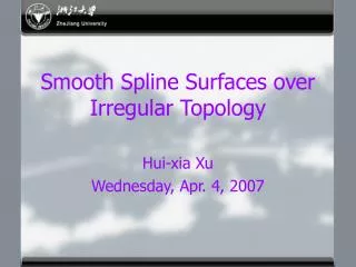 Smooth Spline Surfaces over Irregular Topology