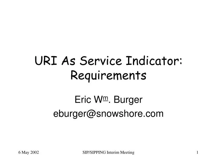 uri as service indicator requirements