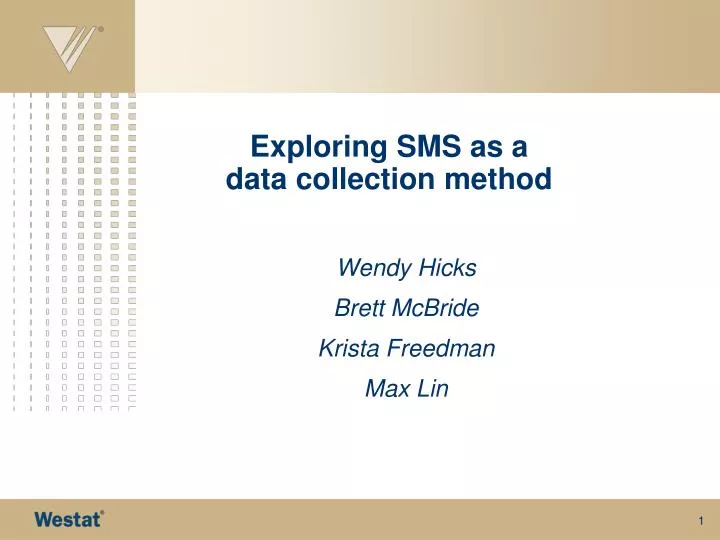 exploring sms as a data collection method