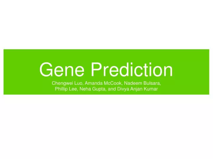 gene prediction