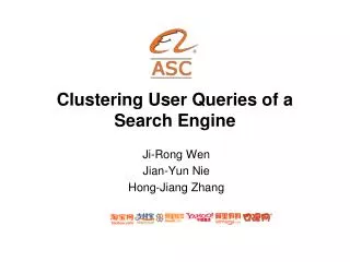 clustering user queries of a search engine