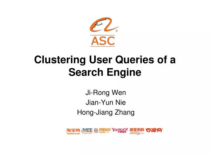 clustering user queries of a search engine