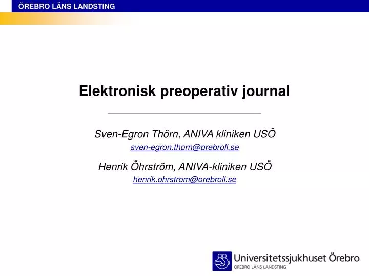 elektronisk preoperativ journal
