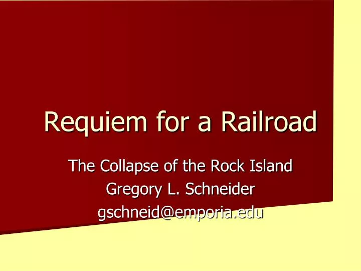 requiem for a railroad