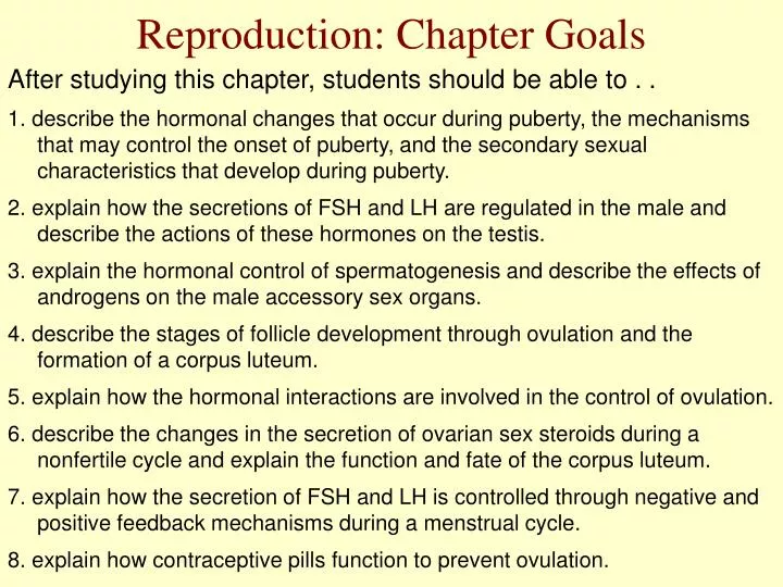 reproduction chapter goals