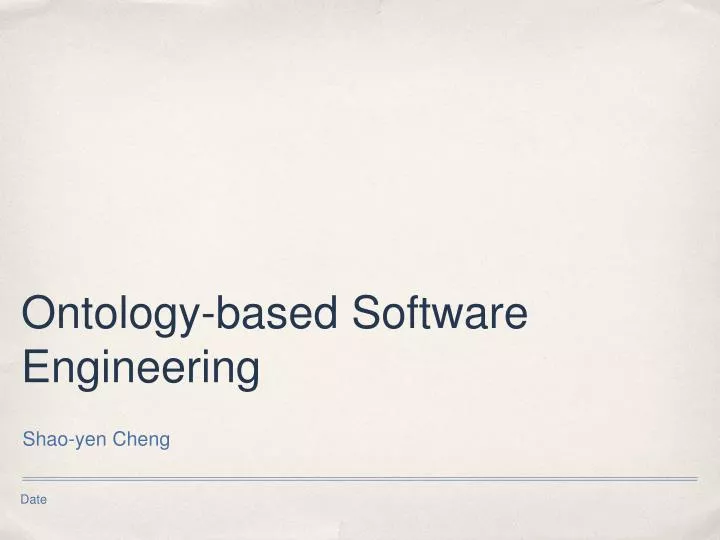 ontology based software engineering