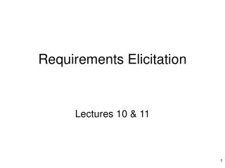 Requirements Elicitation