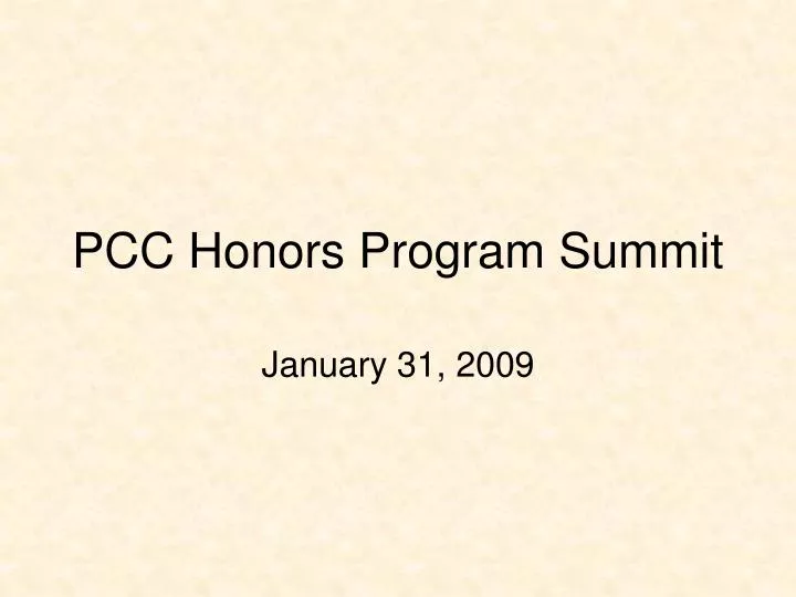 pcc honors program summit