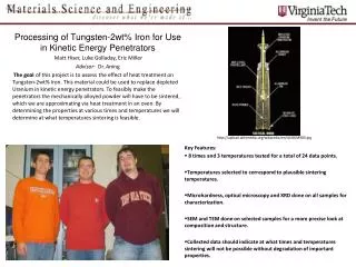 Processing of Tungsten-2wt% Iron for Use in Kinetic Energy Penetrators