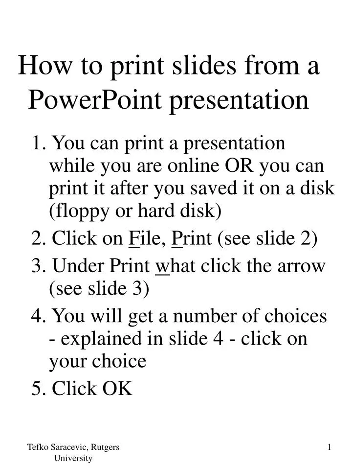 how to print slides from a powerpoint presentation