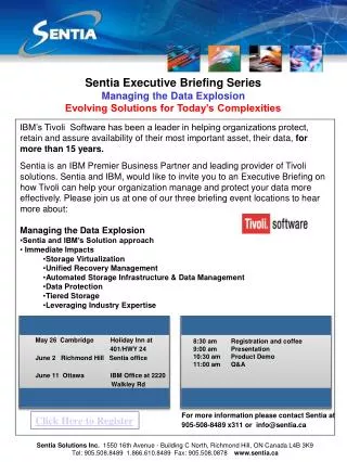 Sentia Executive Briefing Series