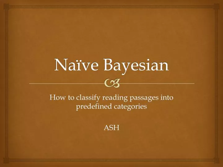 na ve bayesian