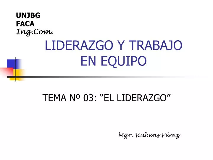 liderazgo y trabajo en equipo