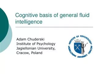 Cognitive basis of general fluid intelligence