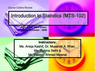 Introduction to Statistics (MTS-102)