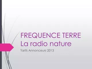 frequence terre la radio nature