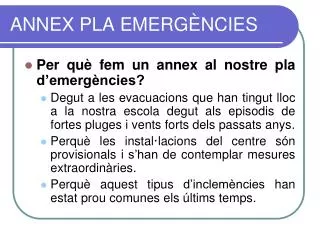 annex pla emerg ncies