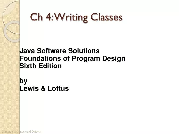 ch 4 writing classes