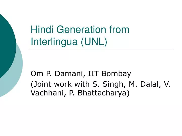 hindi generation from interlingua unl