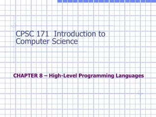 chapter 8 high level programming languages