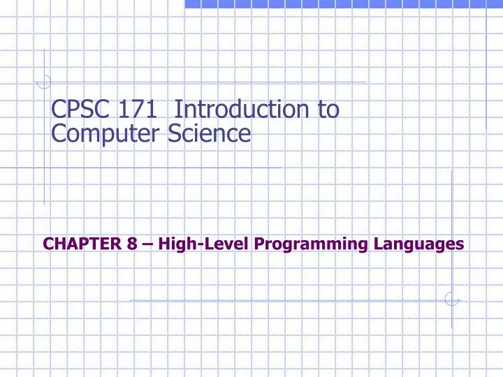 chapter 8 high level programming languages