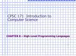 CHAPTER 8 – High-Level Programming Languages - slide 1