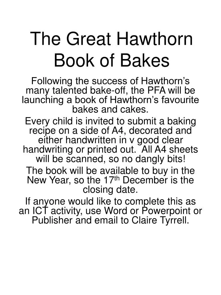 the great hawthorn book of bakes