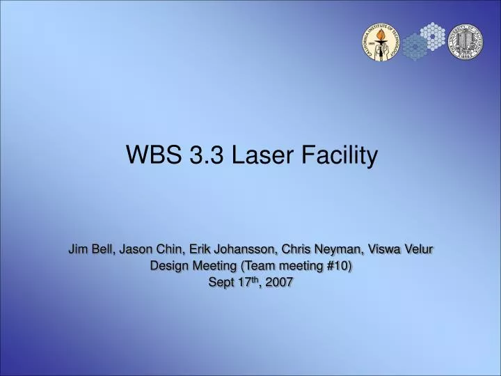 wbs 3 3 laser facility