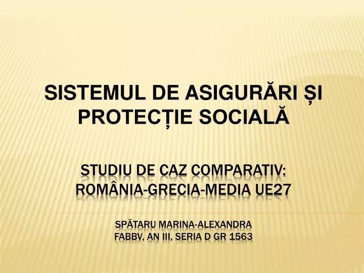 s is temul de asigur ri i protec ie social