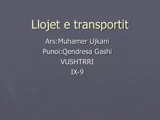 llojet e transportit
