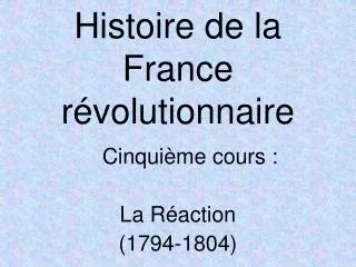 histoire de la france r volutionnaire