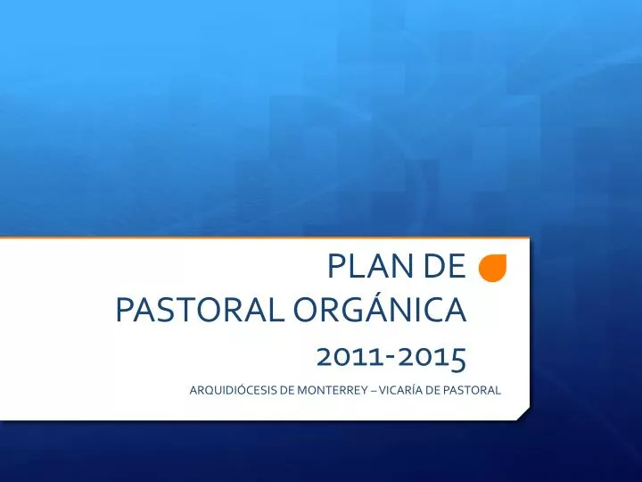 plan de pastoral org nica 2011 2015