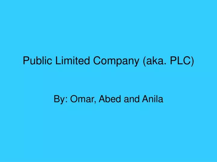 public limited company aka plc
