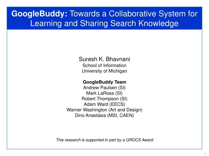 googlebuddy towards a collaborative system for learning and sharing search knowledge