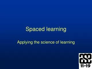 Spaced learning