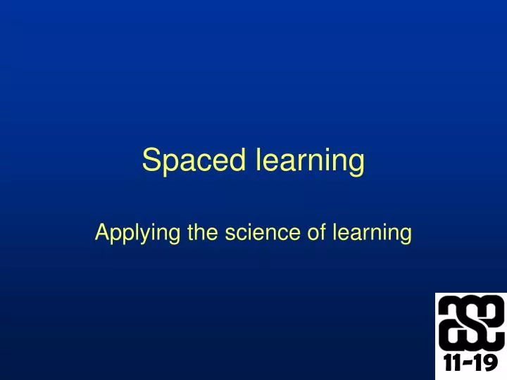 spaced learning