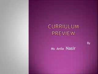 curriulum preview