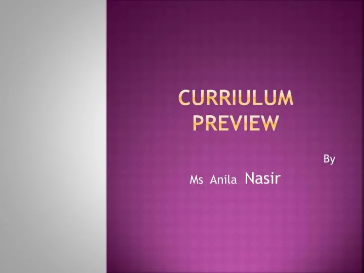 curriulum preview